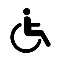 Знак иконка человека инвалида. Простая векторная иллюстрация.