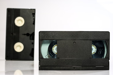 Old good video cassettes. Dusty family recordings on solid data carriers,