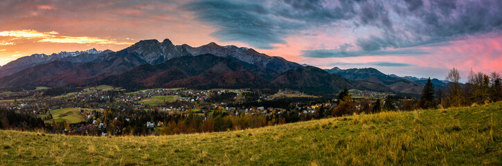 Panorama Tatra mountains from Koscielisko, Poland © Artur Bociarski