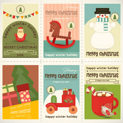 Merry Christmas Posters Set