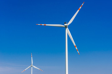 Wind turbines on a wind farm, West Pomerania region of Poland