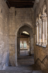 Fototapeta na wymiar Atrium in the church of San Martin. Romanesque architecture in Segovia. Spain.