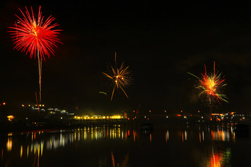 fireworks display during new year festival