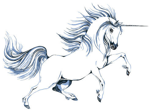 Fototapeta Unicorn on a white background