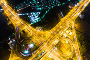 Night traffic on crossroad junction transport technology