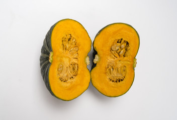 Korean pumpkin on white background
