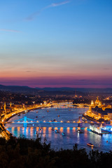 Fototapeta na wymiar Budapest City at Blue Hour in Hungary