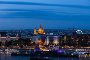 Fototapeta na wymiar Budapest City Downtown Skyline at Night