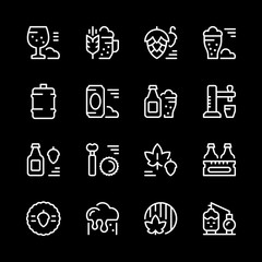 Set line icons of beer