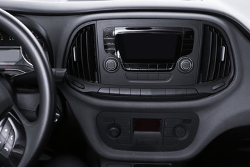 Obraz na płótnie Canvas Modern radio on dashboard of car