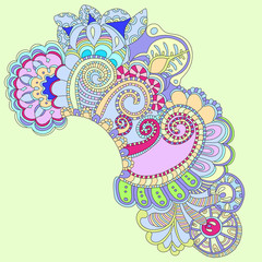 Abstract fantasy colorful ornament/ Hand drawn.
