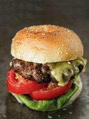 rustic american hamburger