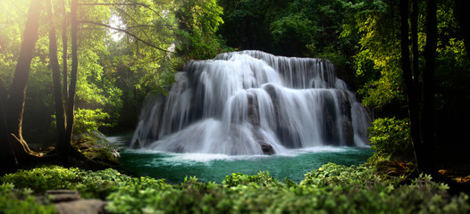 Huay Mae Khamin waterfall at Kanchanaburi, Thailand
