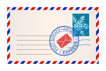 Envelope with Snowflake stamp