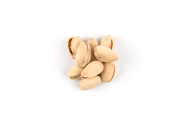 pistachio nut on white