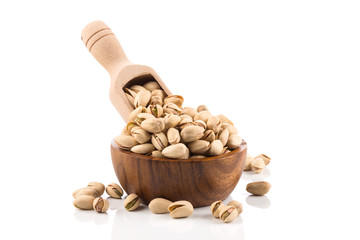 pistachio nut on white
