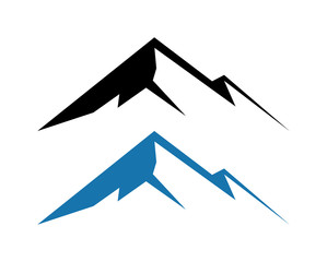 Black and Blue Mountain Illustration Logo Symbol
