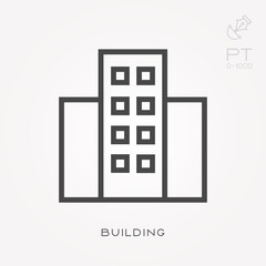 Line icon building