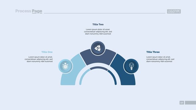 Process Chart with Three Elements Slide
