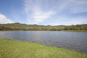 Landscape Mountain river view of Jedkod- Pongkonsao Natural Study & Eco Center in Saraburi Province Thailand 