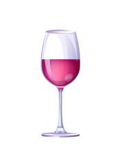 Glass Filled with Drink on Vector Illustration
