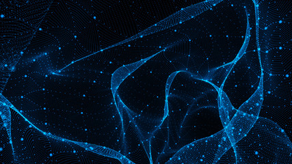 Blue Grid Net Tunnel Background