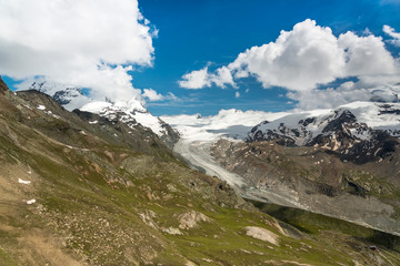 Fototapeta na wymiar Gornergletscher und Bergpanorama, Schweiz