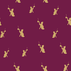 vector Cats and Ball of wool seamless pattern eps10