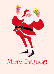 Christmas card with a Santa Claus.