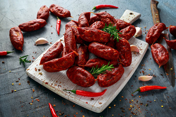 Spanish pork chorizo sausages made with paprika, garlic, chilli and rosemary