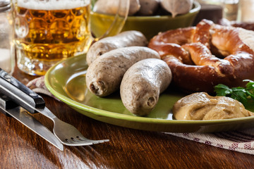 Bavarian breakfast with white sausage