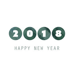  Simple Green and White New Year Card, Cover or Background Design Template - 2018