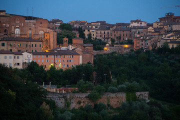 Fototapeta premium Siena by night, Tuscany in Italy.