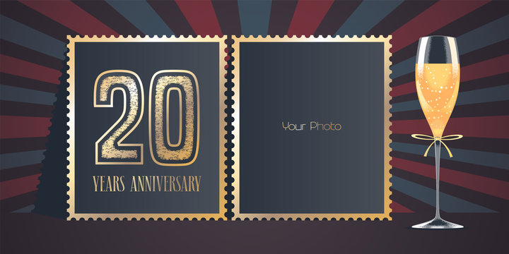 20 years anniversary vector icon, logo