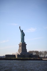 The Statue of Liberty on Ellis Island in New York City Photographed from the Hudson River