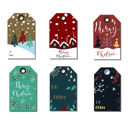 Christmas gift tags set