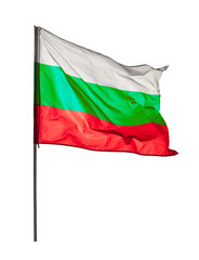 Fluttering flag of the Republic of Bulgaria isolated on a white background