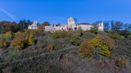 Fototapeta na wymiar Medieval fortified saxon fortress in Saschiz village. Transylvania, Romania
