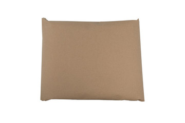 Blank brown paper bag isolated on white