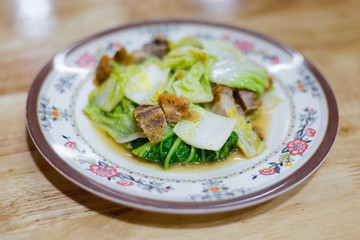 Thai crispy pork with cabbage