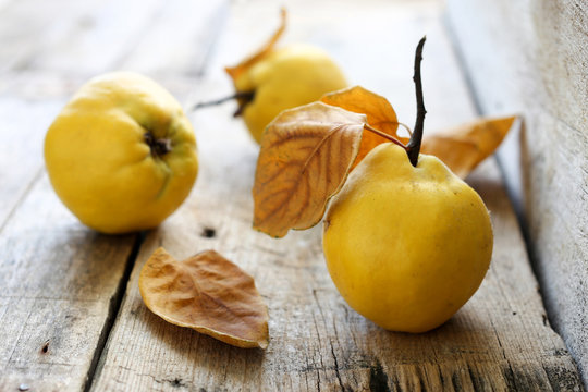 Tahta &uuml;zerinde olgun ayvalar