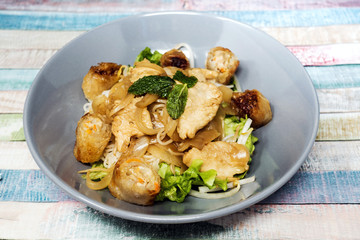 Tasty Vietnamese food  Bo bun rice vermicelli