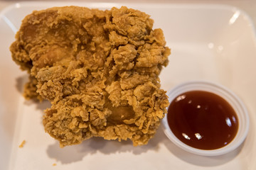 Fried chicken  white plate