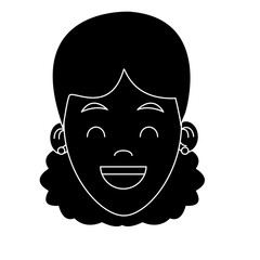 Woman smiling cartoon