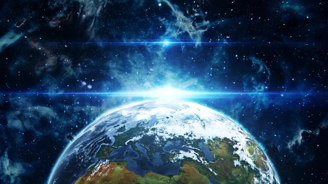 3D Earth in DayLight Intro Logo Motion Background Backdrop