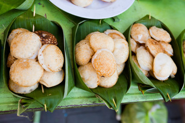 Thai fresh fried coconut cakes