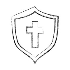 Fototapeta premium shield with cross icon