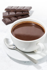 a cup of hot chocolate, vertical closeup