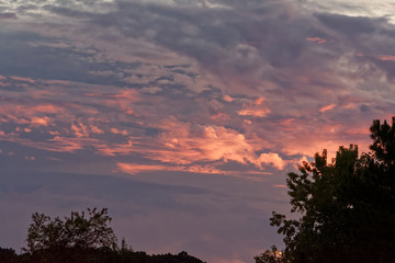 Fototapeta na wymiar Cloudy Country Sunset