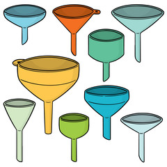 vector set of funnels
